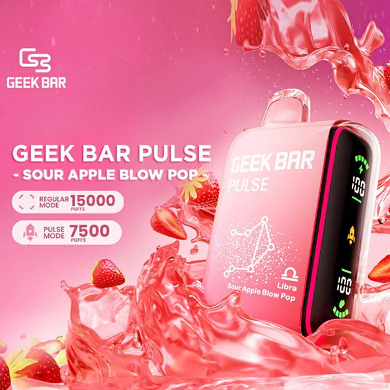 Libra Sour Apple Blow Pop Flavors Zodiac Edition Geek Bar Pulse Disposable Vape - NICEPRO.US