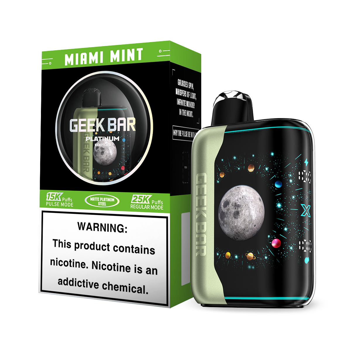 Miami Mint Flavor Geek Bar Pulse X Platinum Edition Disposable Flavors - 25000 Puffs| - NICEPRO.US